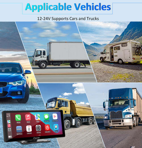 CARPURIDE W103 Portable Car Stereo Wireless Apple Carplay Android Auto Bluetooth