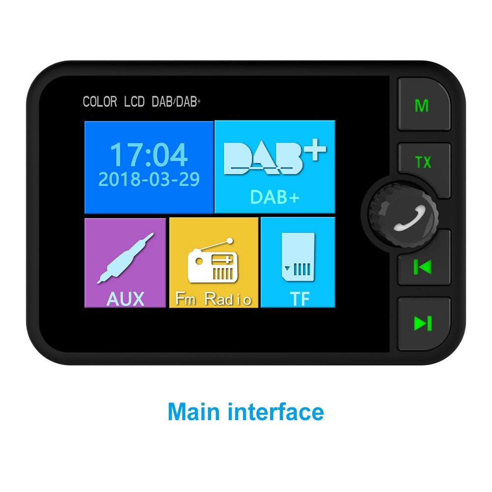 2.4″ Bluetooth Digital Car Auto DAB/DAB+ Radio FM Transmitter USB Adapter