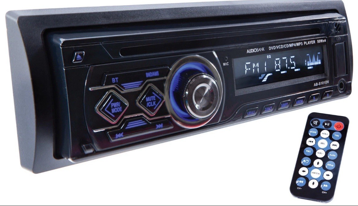 Single DIN Bluetooth Car Stereo Receiver CD/DVD Player AM/FM RADIO Audio System