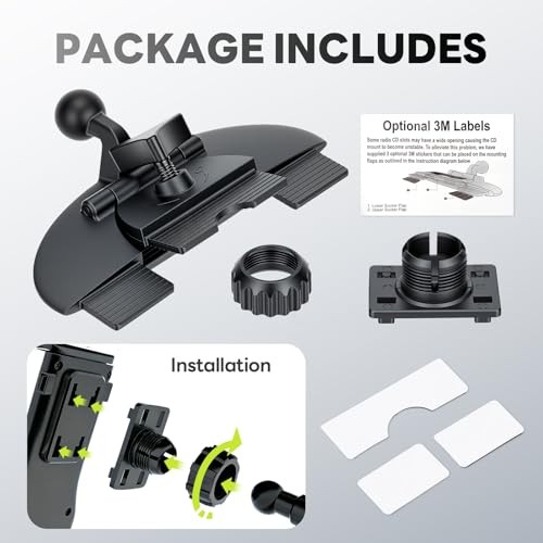 CD Slot Mount for CarPlay Screen – Heavy-Duty 360° Rotation 4-Tab Bracket Mount