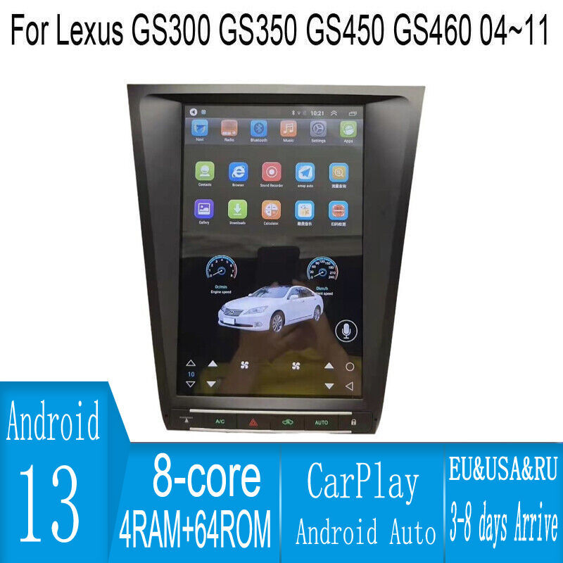 12.1″ Android Navigation Car Gps Stereo For Lexus Gs300 Gs350 Gs450 Gs460 04~11