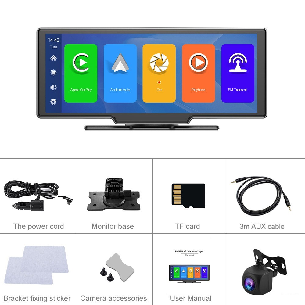 10.26″ 4K Touchscreen Wireless Apple CarPlay Android Auto FM Bluetooth Car Stere