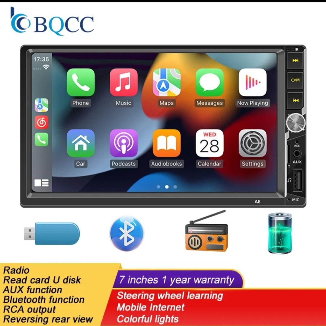 BQCC 2 DIN Car Stereo 7 inch MP5 Video Player Universal