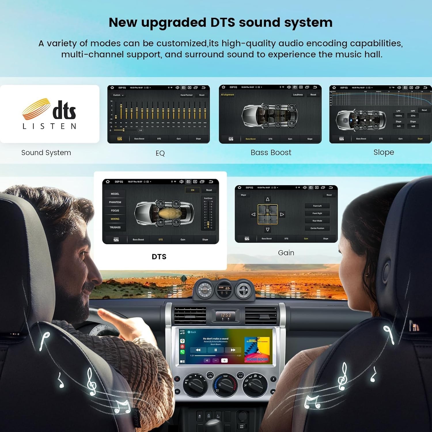 Roadanvi Car Stereo for Toyota FJ Cruiser 2007-2018 GPS 12.3″ Touchscreen Radio