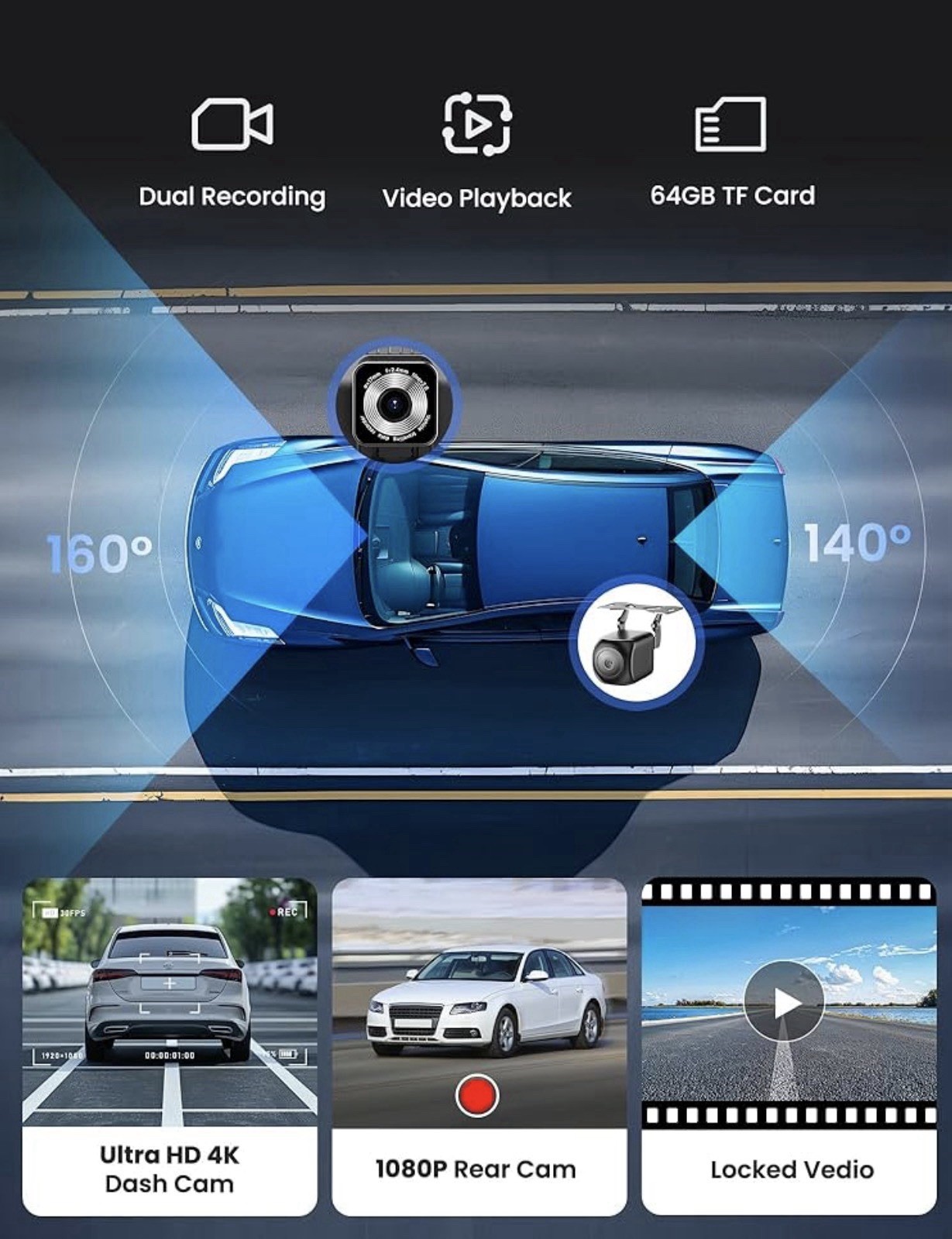 Jzones Carplay Screen for Car 9″ Portable Wireless Carplay&Android Auto 4K
