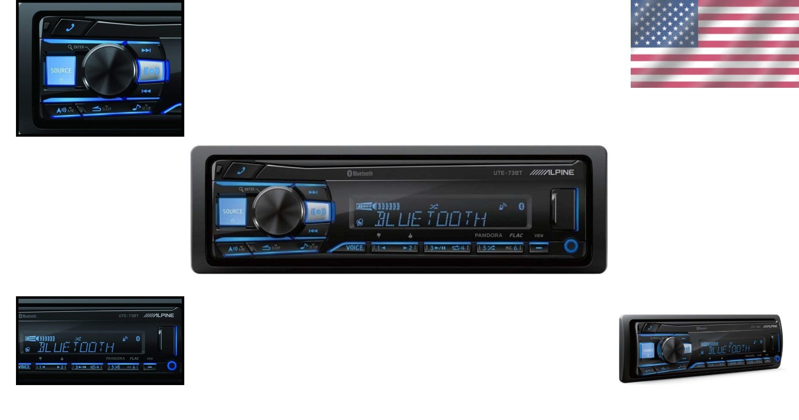 Alpine UTE-73BT Advanced Mech-Less Receiver – Stream Music via Bluetooth & USB
