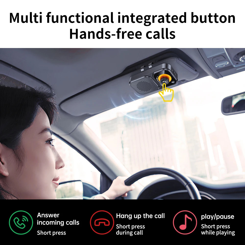 New Wireless Bluetooth 5.4 Sun Visor Car Speaker Handsfree Car Stereo MP3 Player