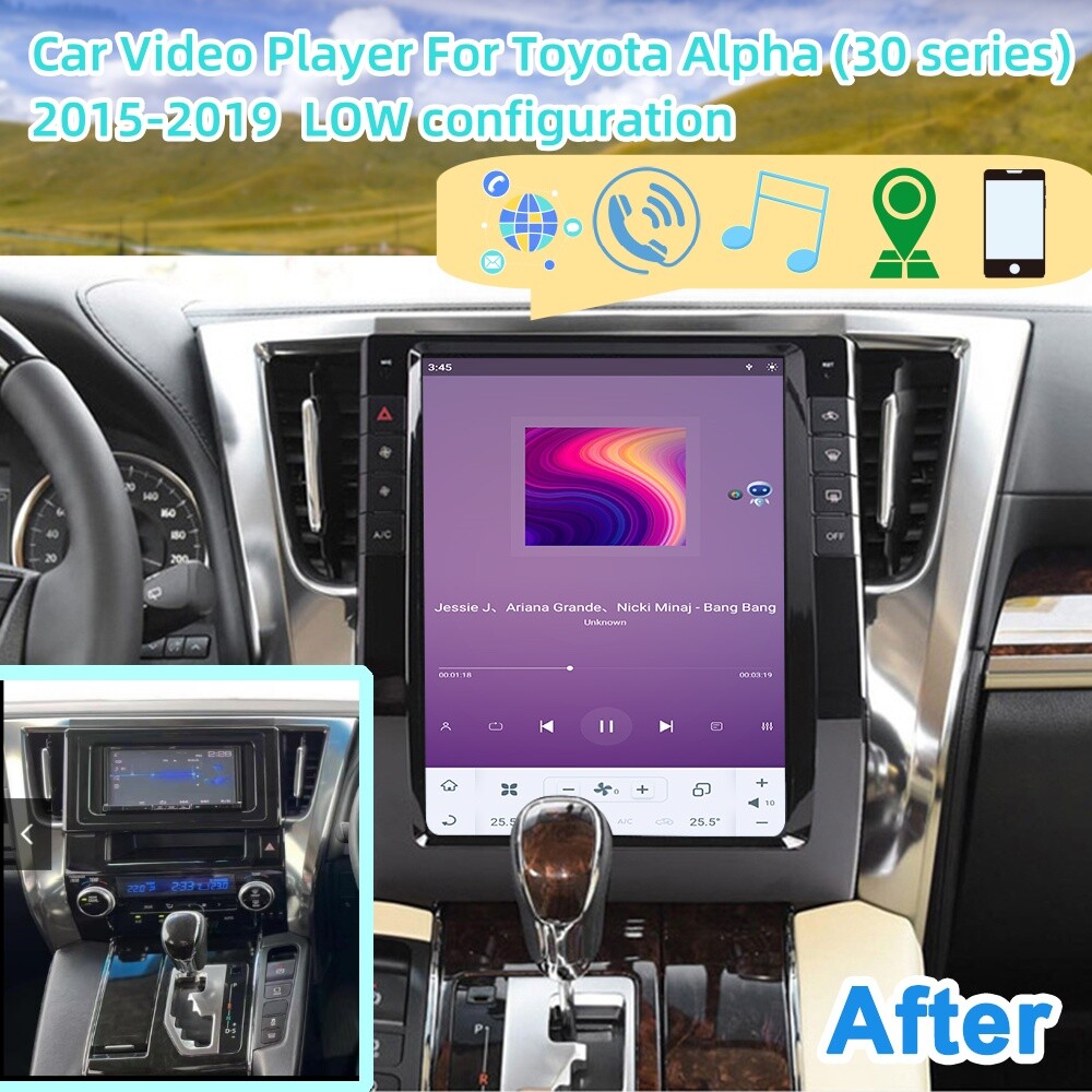Car Stereo for Toyota Alphard 30 2015-2019 GPS Carplay DSP Bluetooth Music SWC