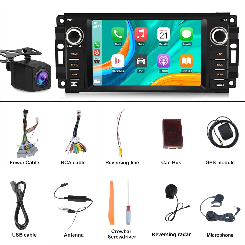 Car Stereo for Jeep Wrangler JK Compass Patriot/Chrysler/Dodge RAM Charger [2…