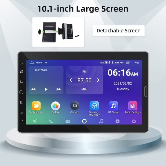 10.1″ Single Din Car Stereo Android Radio Touchscreen CarPlay Android Auto GPS