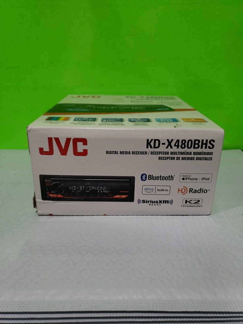 JVC KD-X480BHS Digital Media Receiver Bluetooth, USB HD Radio, SiriusXM Open Box