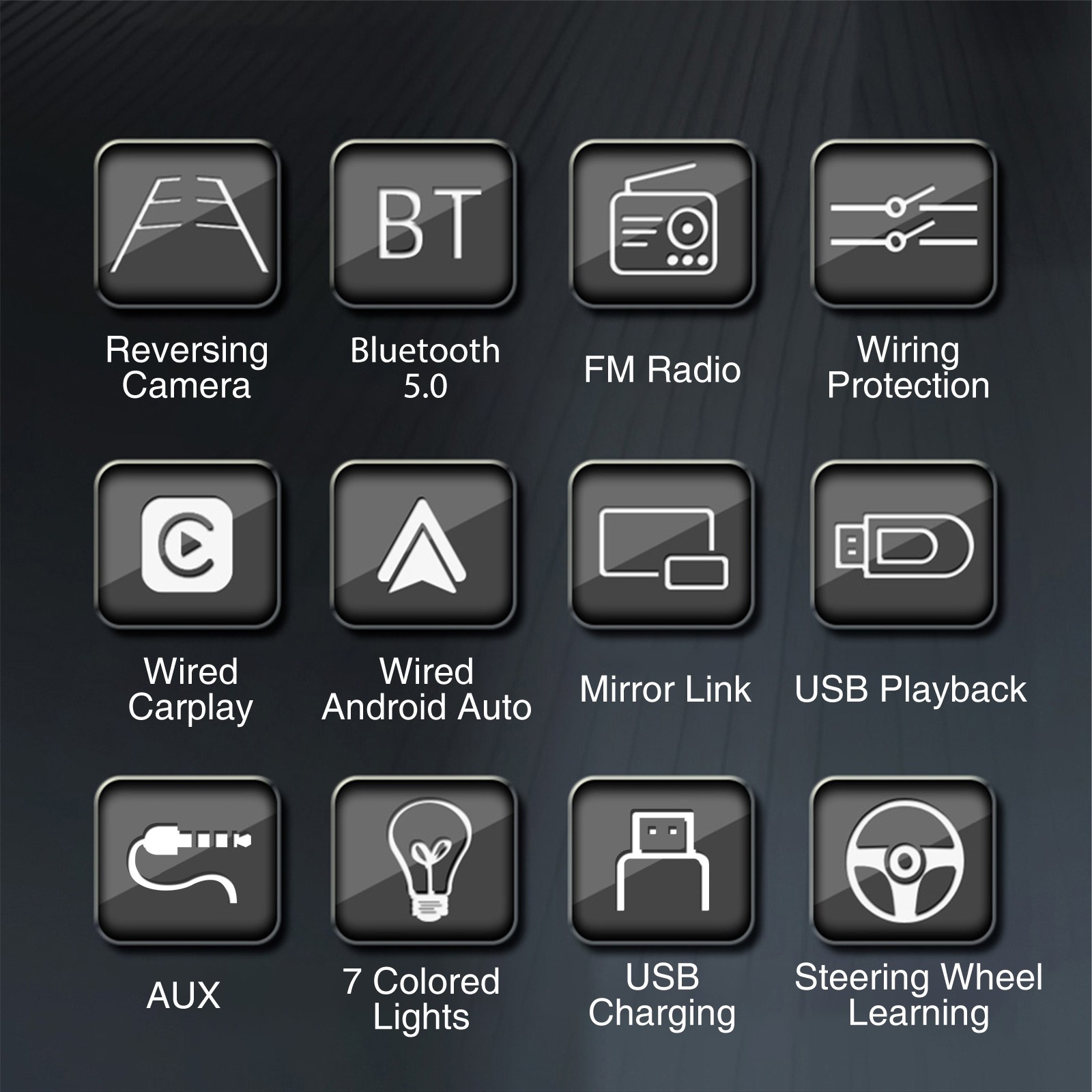 Single 1Din 7″ Touch Screen Stereo Bluetooth GPS Radio Car Apple/Android Carplay