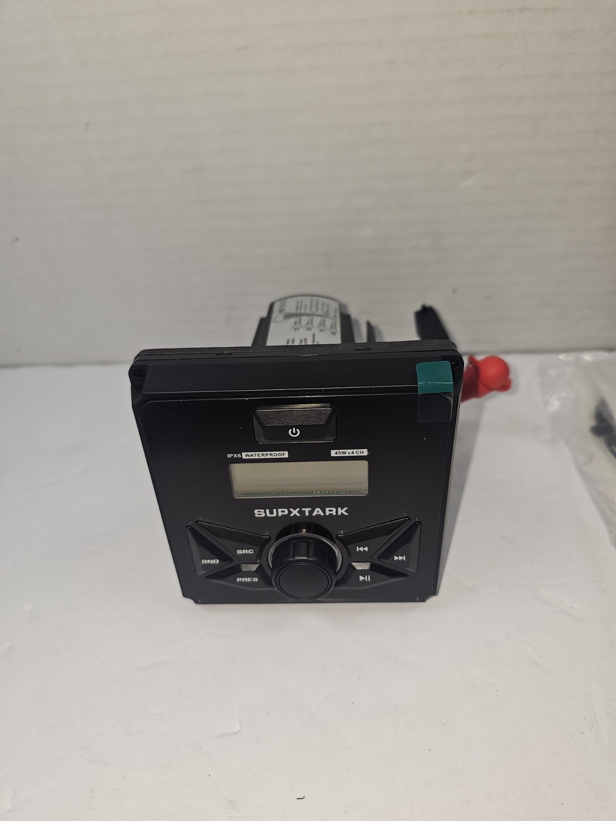 Supxtark Waterproof Boat Bluetooth Receiver AM FM Radio with 2pcs White Speakers