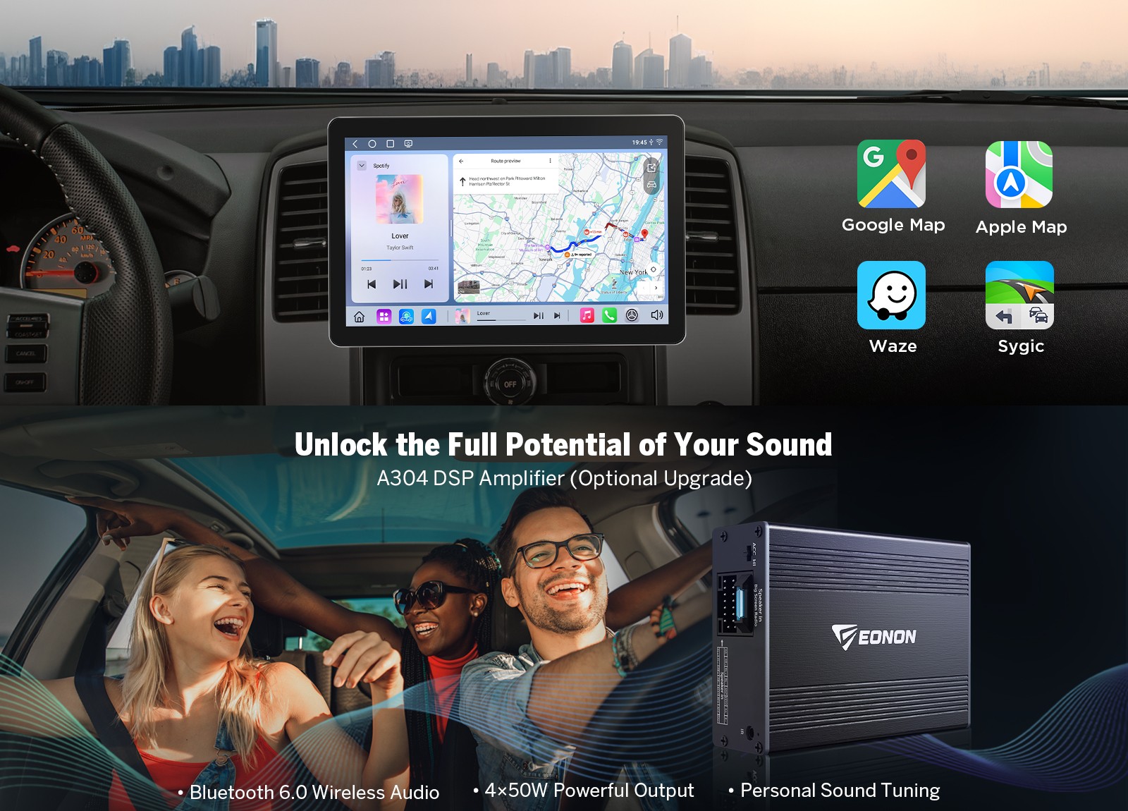 QCM6225 Android Car Radio HeadUnit Single DIN Wireless CarPlay GPS Bluetooth 5.1