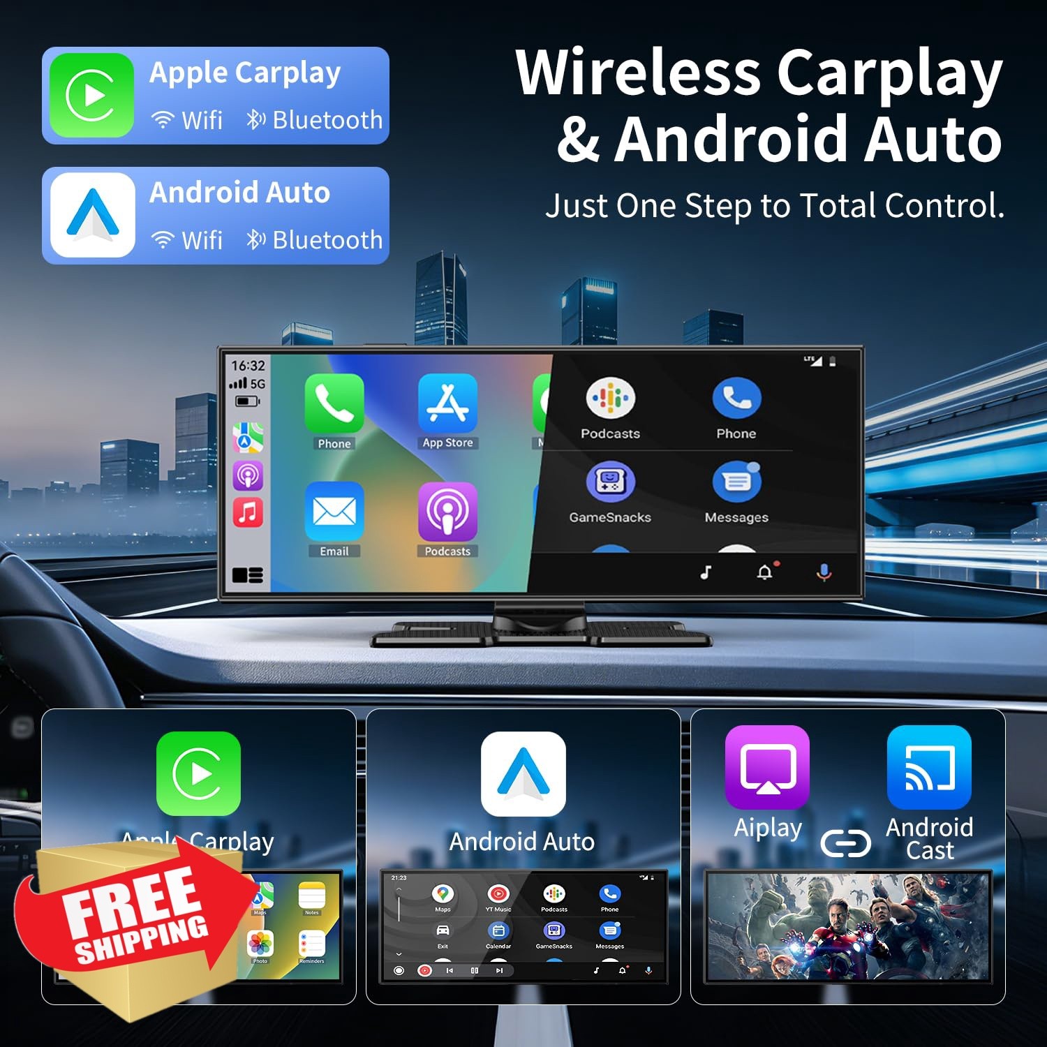 kuayvan 11.5in Wireless Carplay Screen