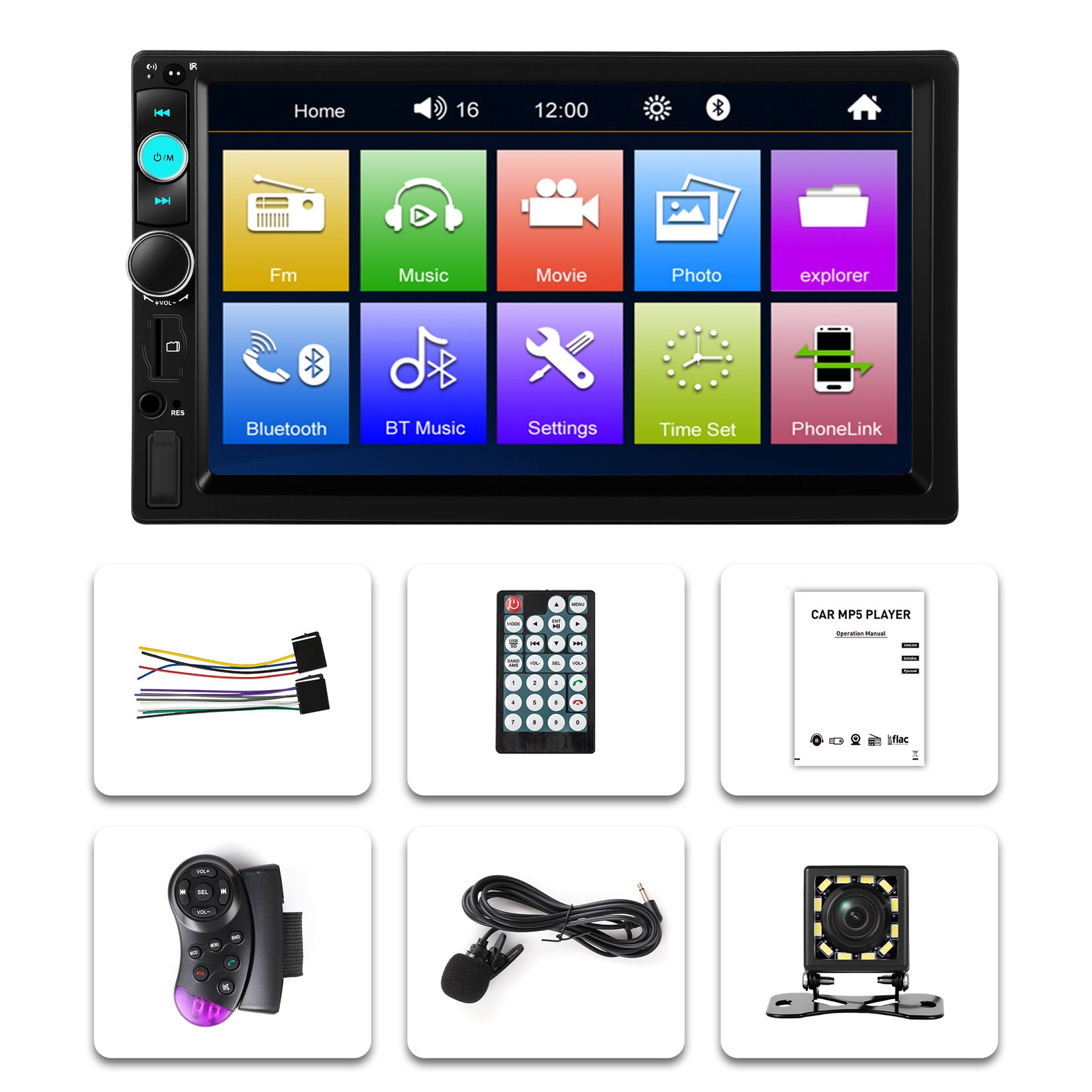 F710C 7inch Touch Screen Stereo Single 2Din Radio Car Apple/Android Carplay GPS