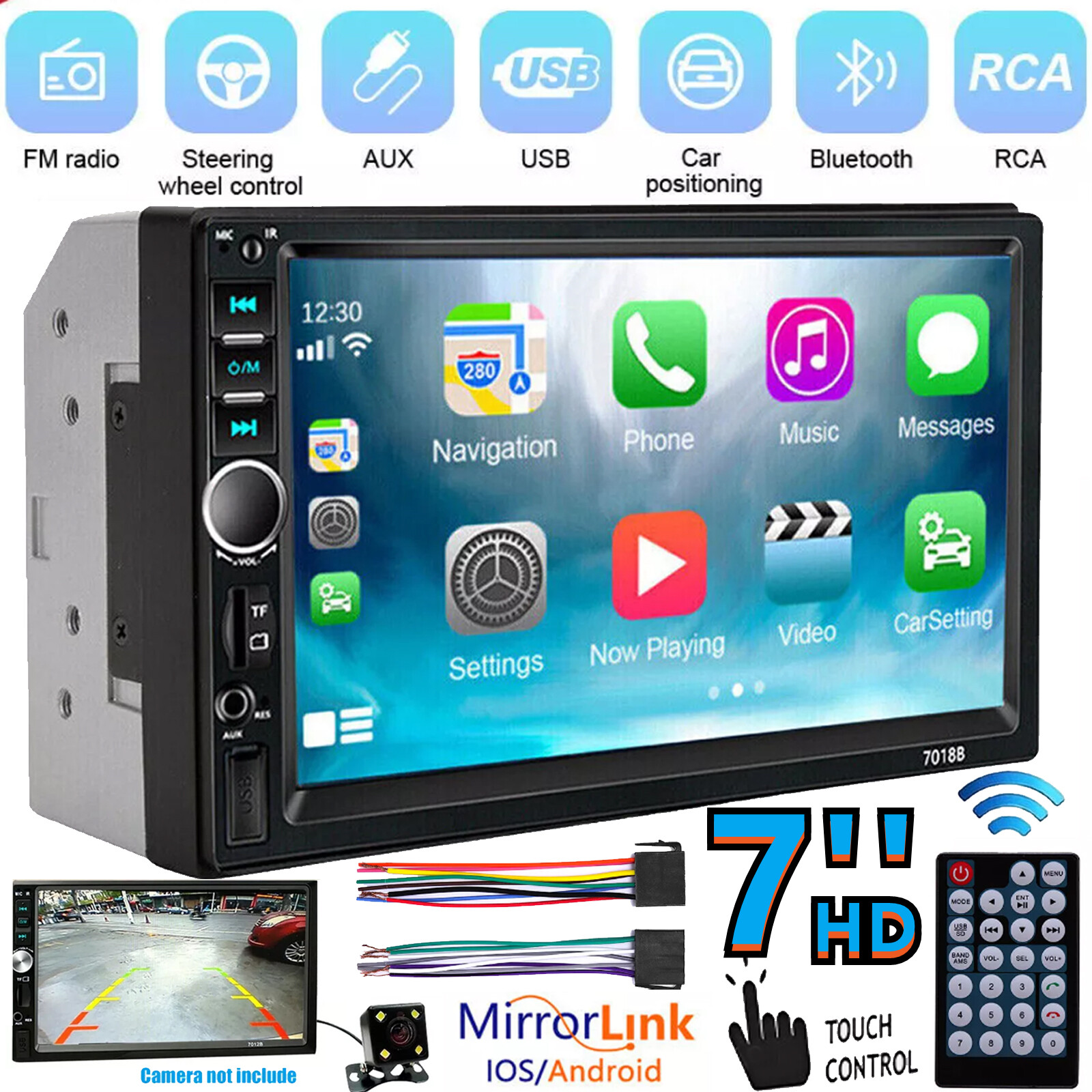 7″ Radio Estereo De Pantalla Para Coche Carro Tactil Double 2 Din Mirror Link BT