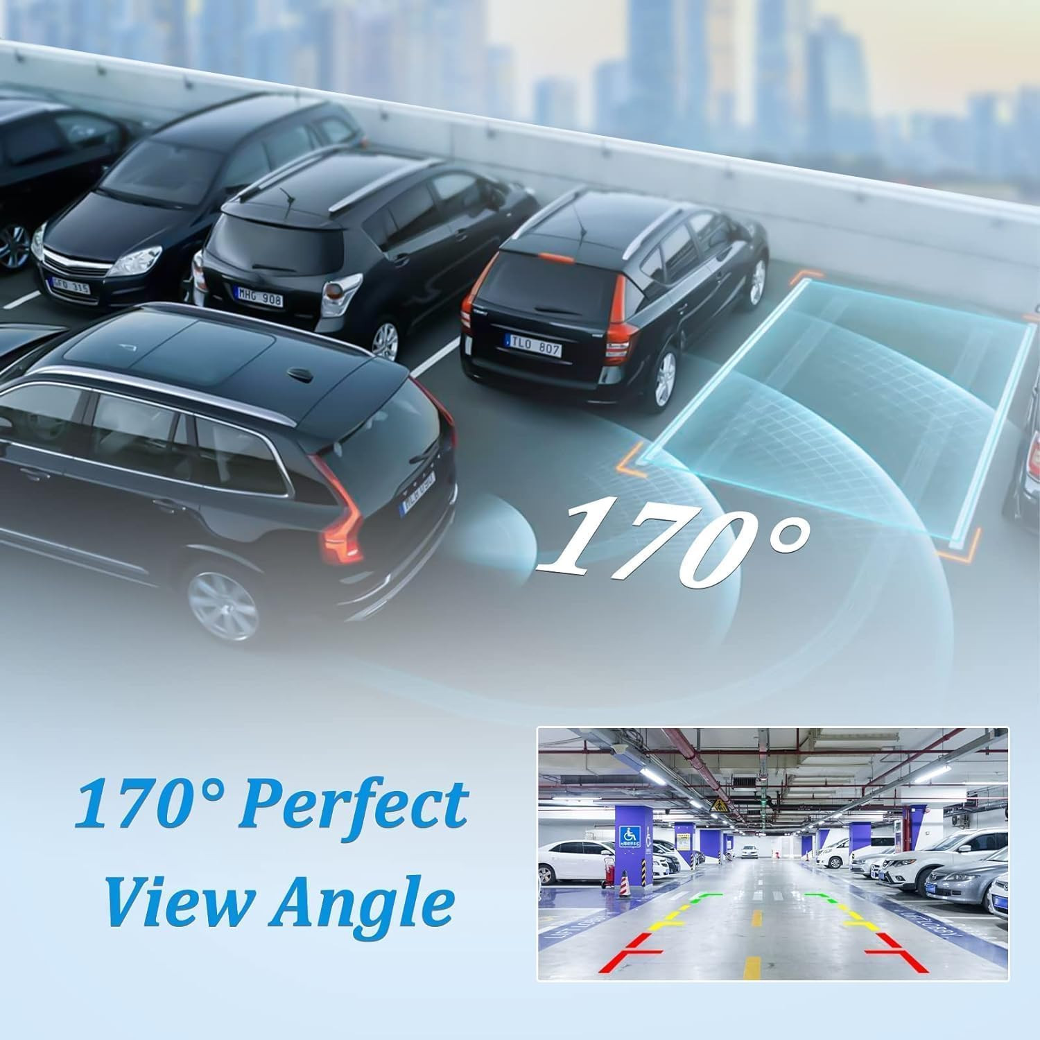 Backup Camera 12LED Night Vision IP68 Waterproof Reverse Wide Angle Parking Cam