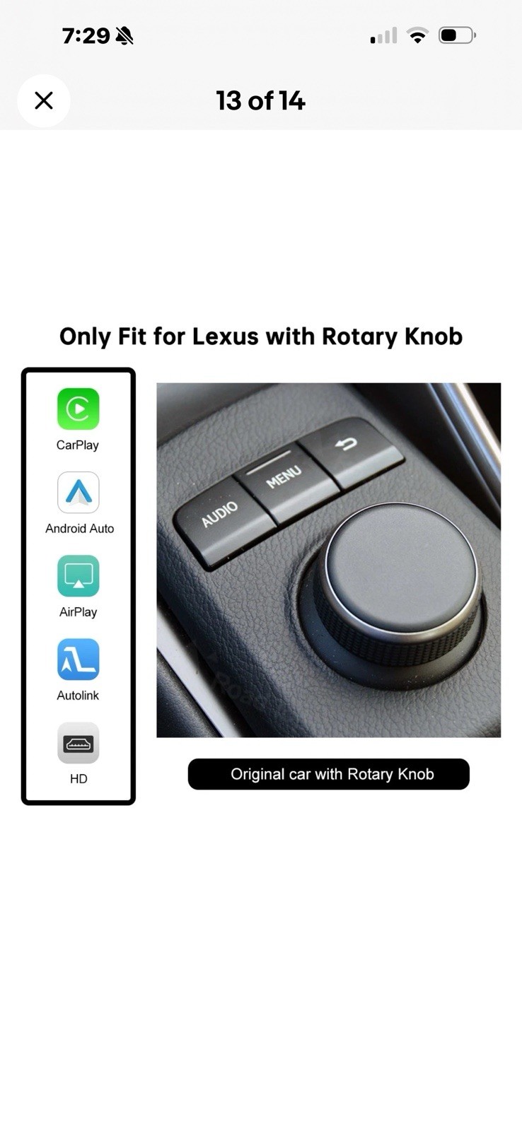 For Lexus IS NX ES RX GS UX CT LX LC RC 2014-2020 Wireless Carplay Andriod Auto