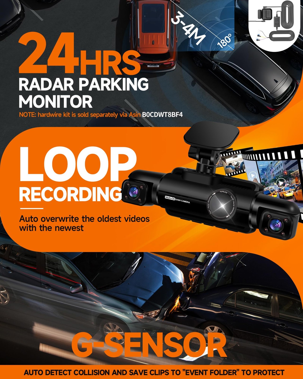 Neideso N700 360° 4-Channel Dash Cam: Front/Rear/Inside 3K+3*1080P, 5GHz WiFi GP