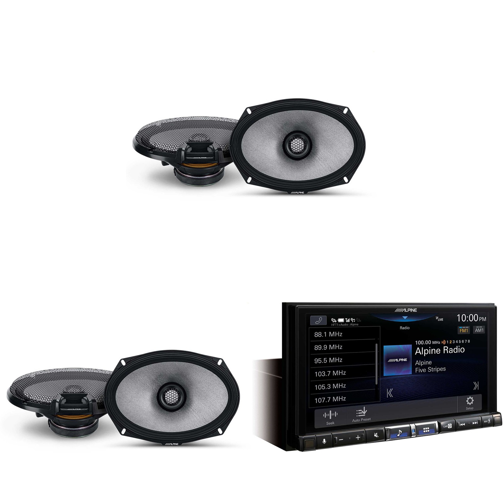 Alpine ILX-507 7-Inch Multimedia Receiver w/ (2) R2-S69 6×9″ Coax Bundle