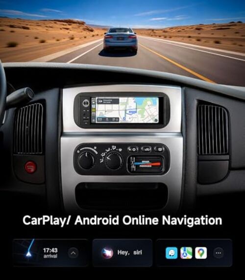 6.36″ Single DIN Car Radio Stereo, Linux System HD IPS Touchscreen with