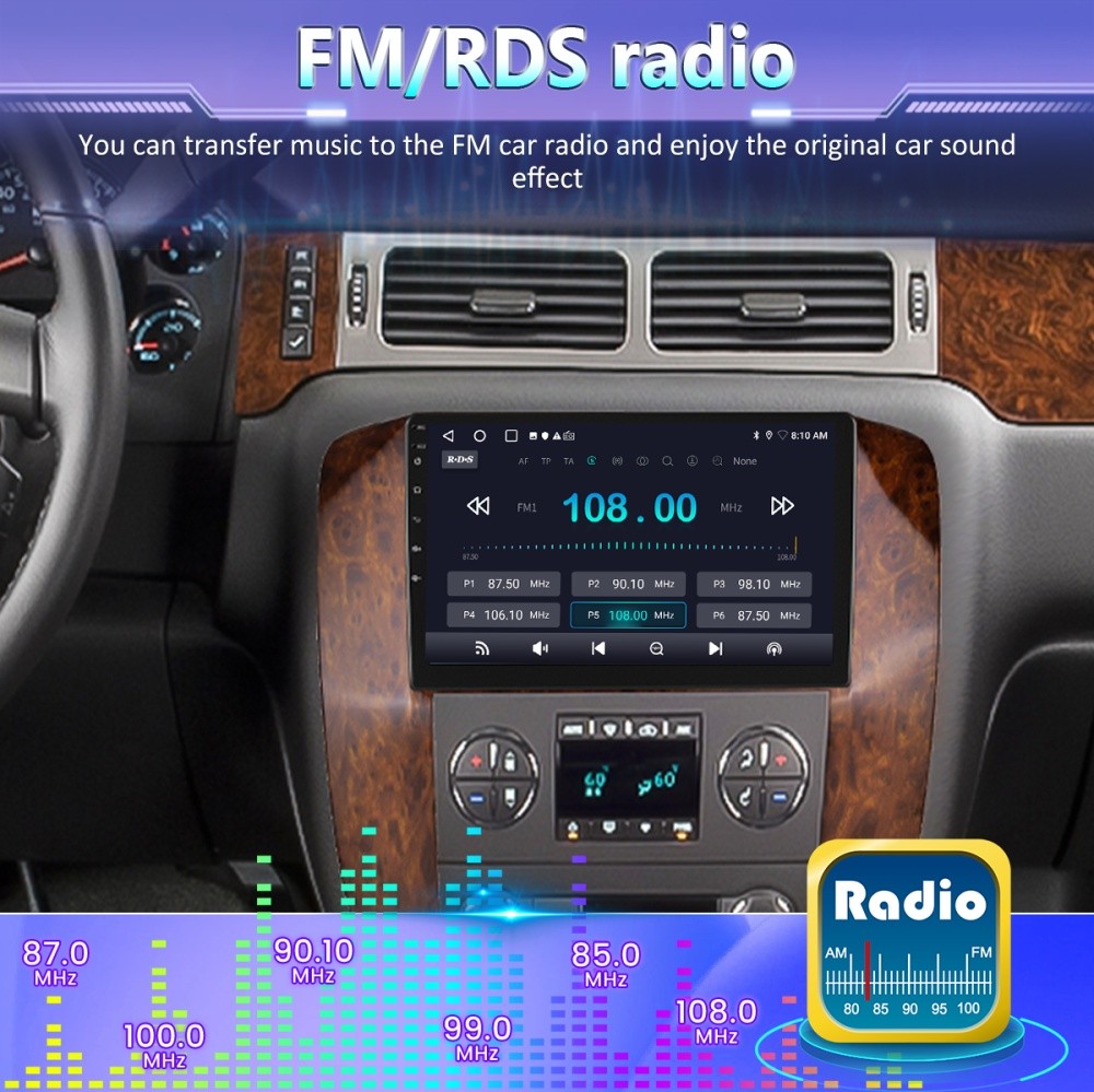 Carplay For GMC Chevy Tahoe Sierra Yukon 2007-2013 Android 13 Car Stereo Radio
