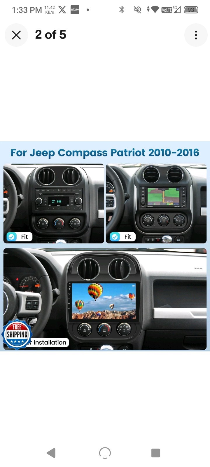 [4Core+64GB] Car Radio Stereo for Jeep Compass Patriot 2010-2016