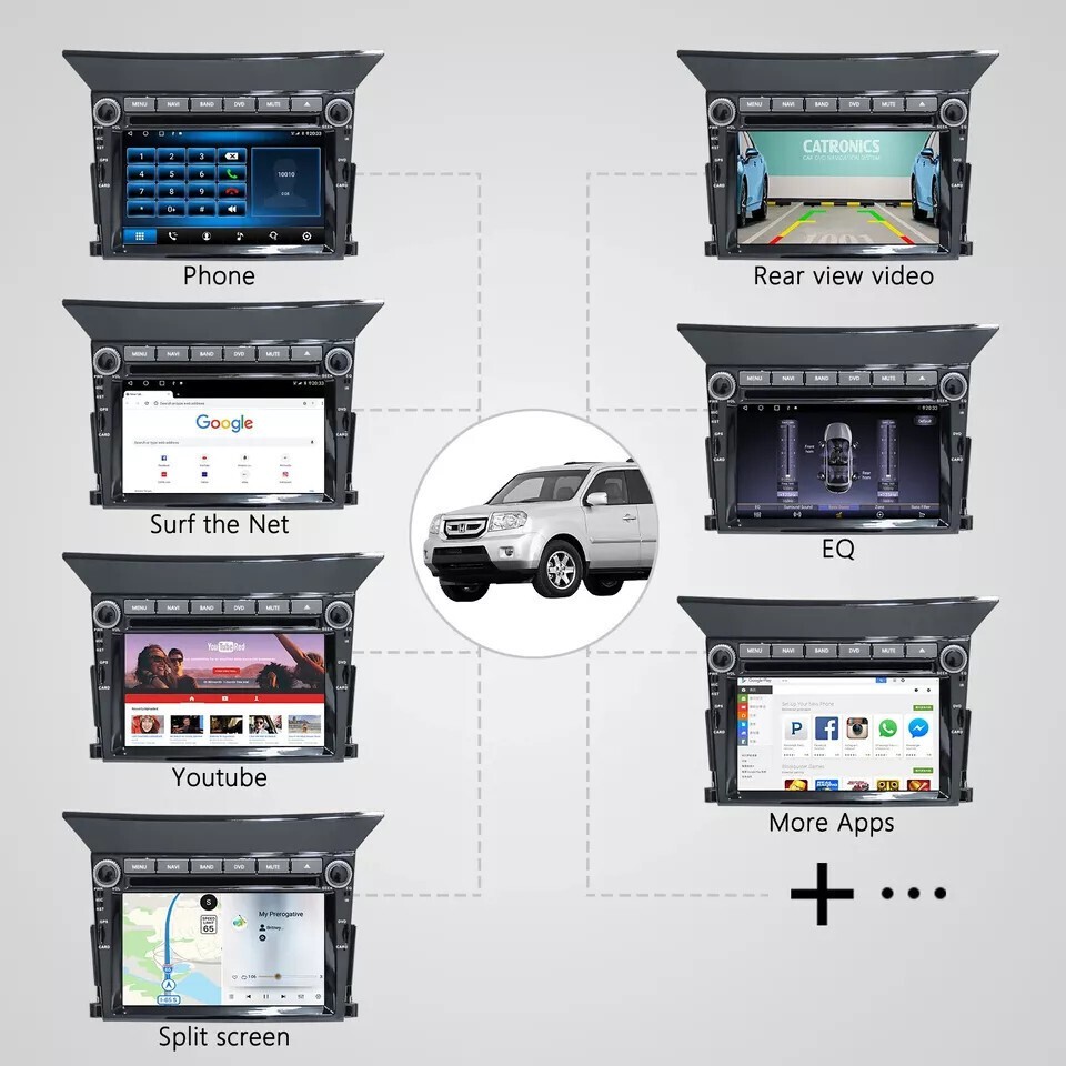 6.2″ For 2009-2013 Honda Pilot Android Car Stereo Radio Carplay GPS Navi 64GB
