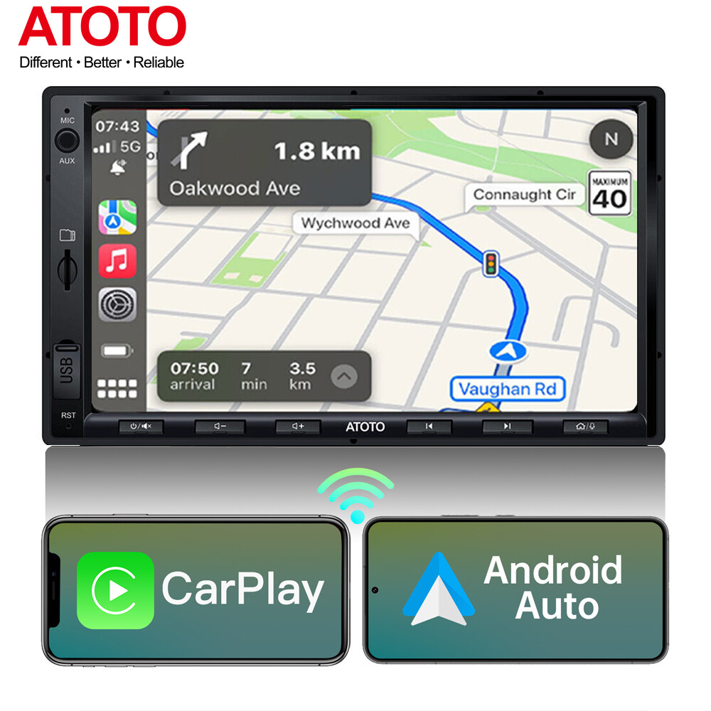 ATOTO F7 WE 7in Car Stereo Double Din Wireless Android Auto&CarPlay,Bluetooth,FM