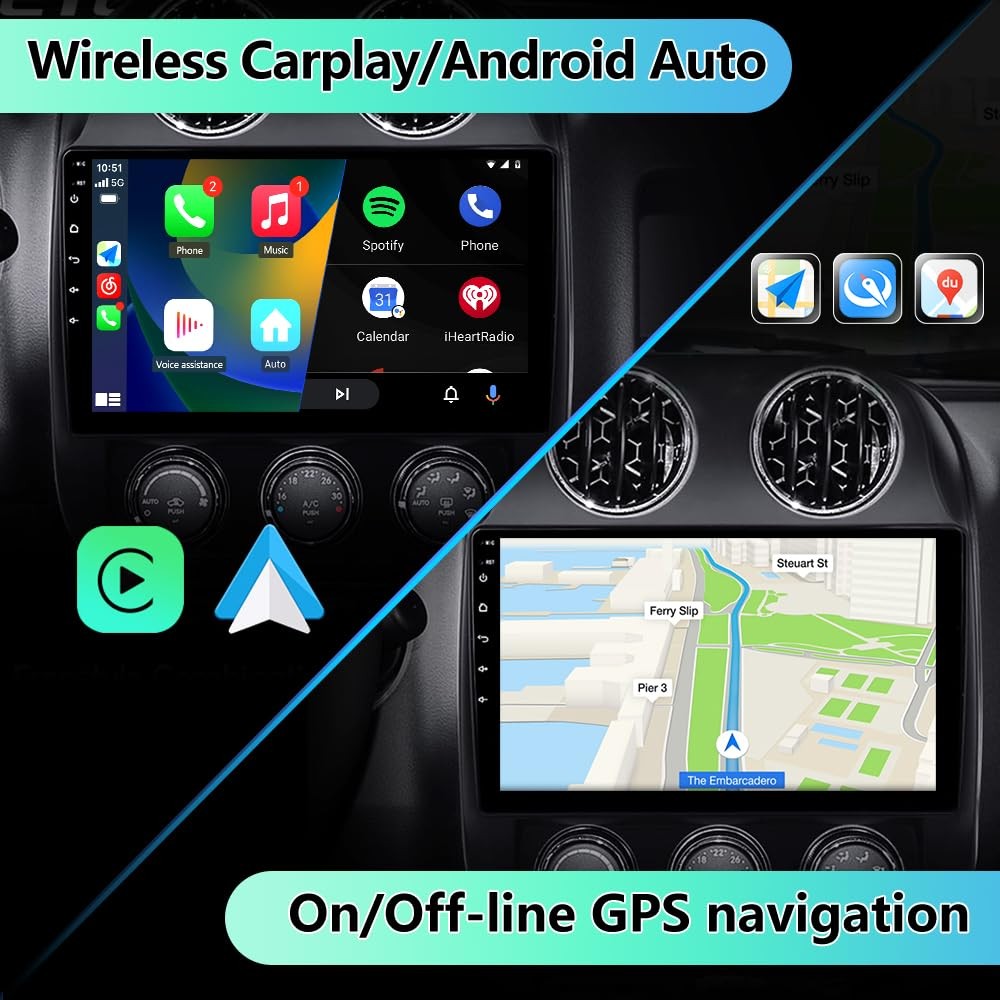 Eaglenav 10.1 Inch Car Radio For Jeep Patriot Compass 2010-2016 Android 13 Car