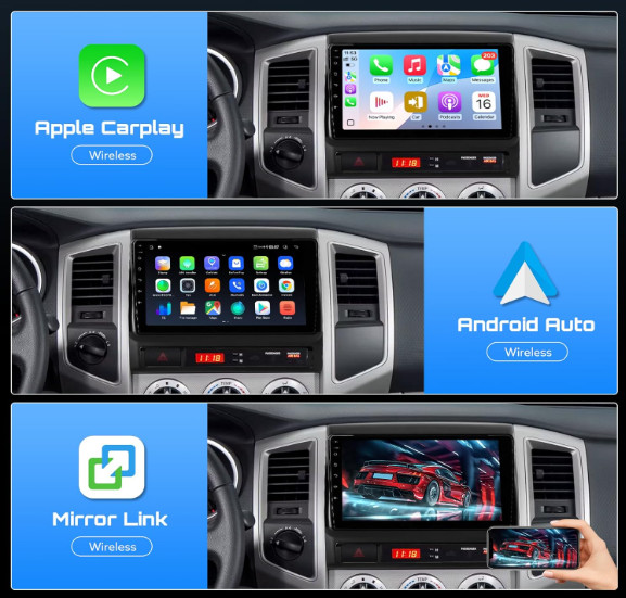 9″ 2+64G Android Auto Carplay Stereo Radio for Toyota Tacoma 2005-2014 w Cooling