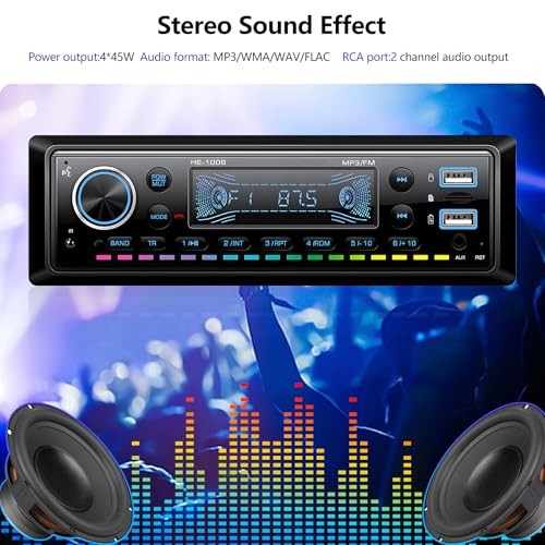 Single Din Car Stereo Radio Hands-Free Bluetooth,Car Audio Receivers with