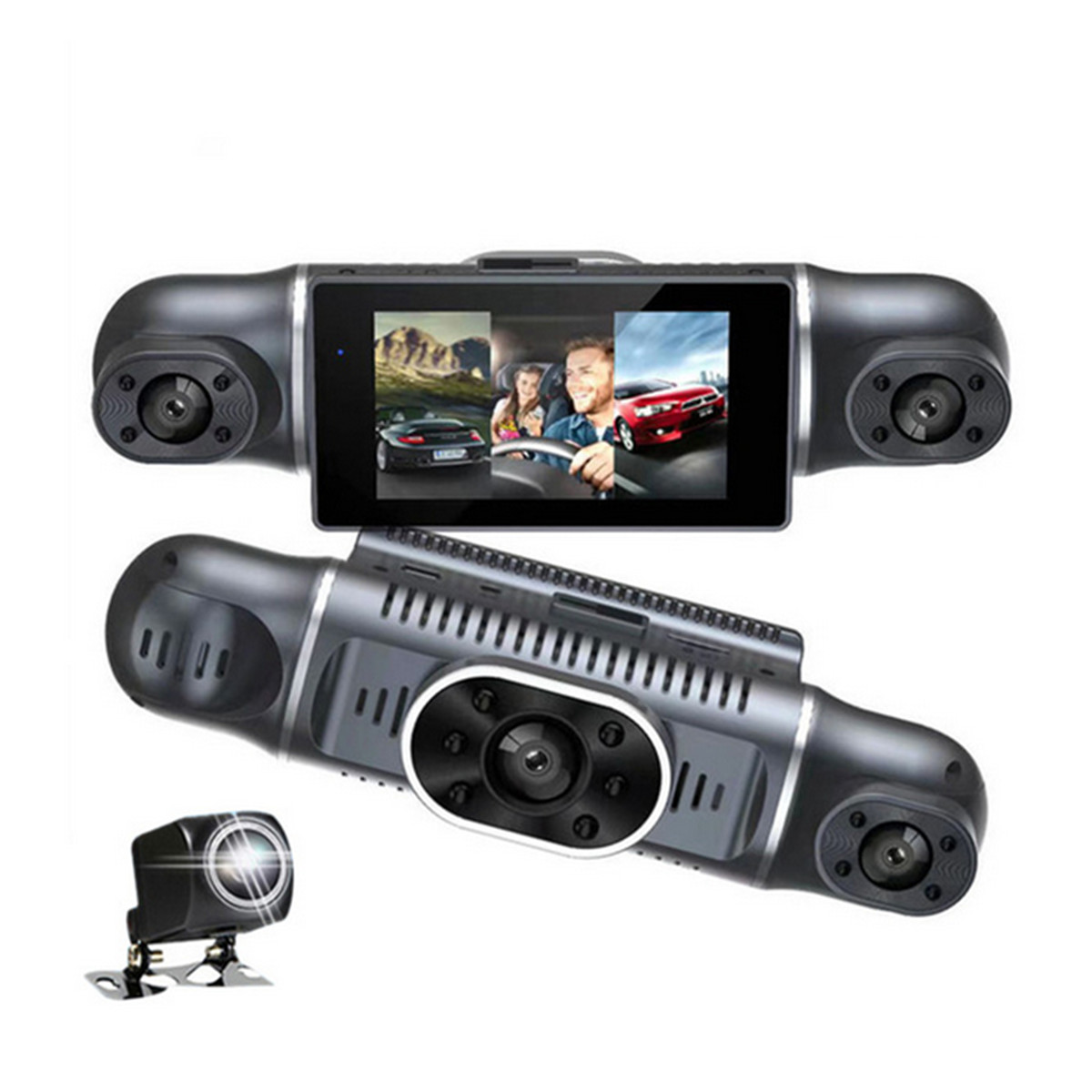 Dash Cam 4 Channel Driving Recorder Car DVR Front Left Right Rear Night Vision