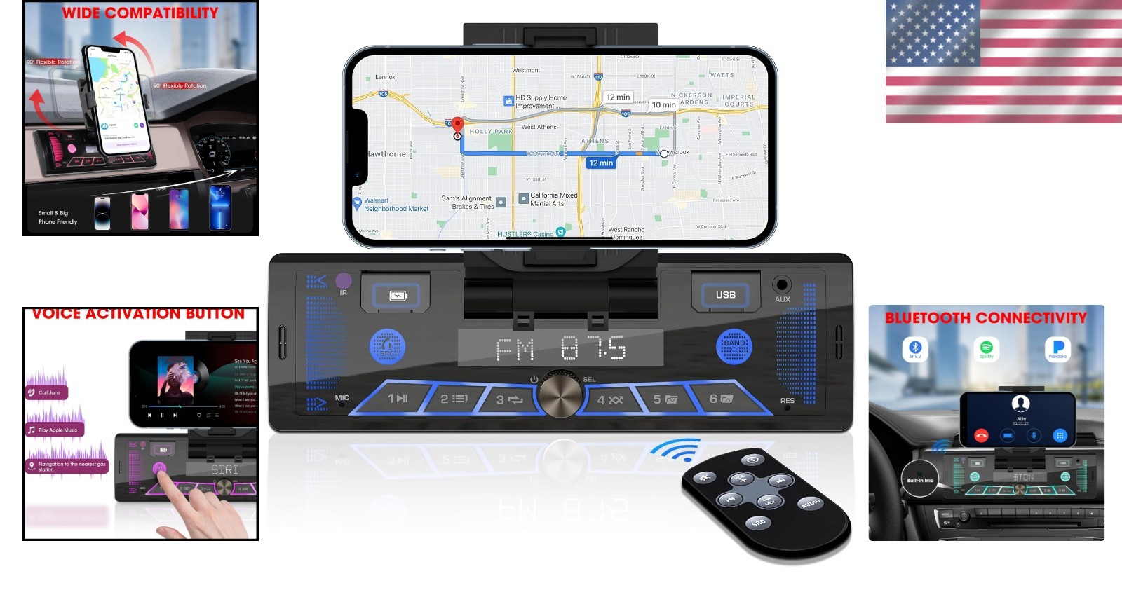 AM/FM Car Receiver with Bluetooth & Wireless Remote – Perfect for Smart Drivers