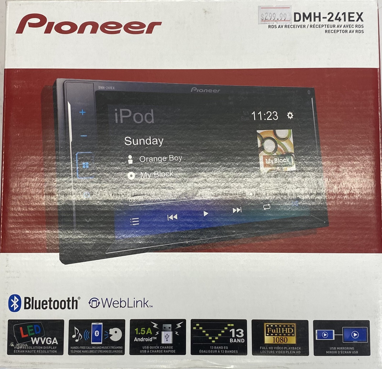 Pioneer DMH-241EX 6.2″ Touchscreen Digital Media Receiver