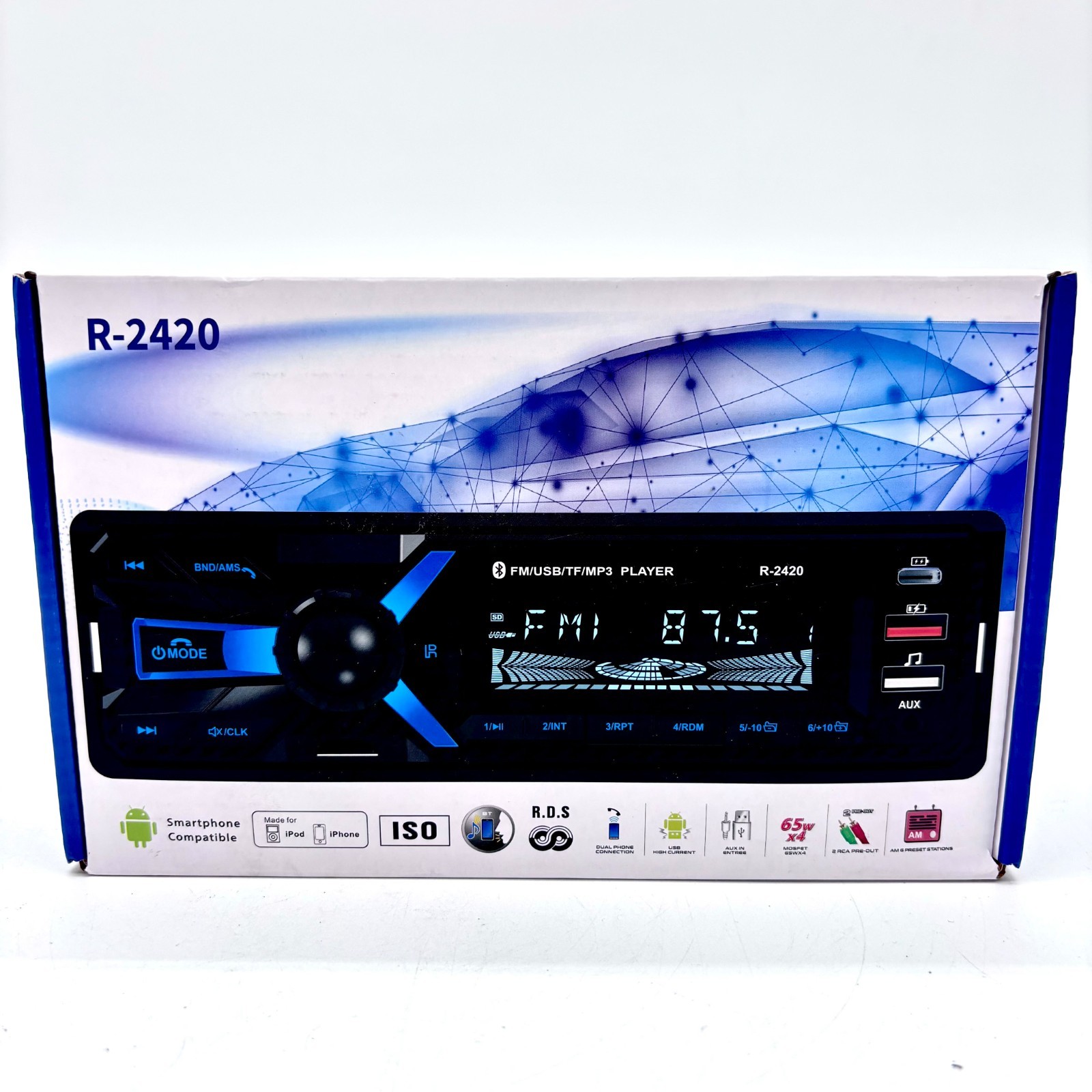 1DIN Car Radio Wireless Bluetooth MP3 Player with USB+TF Model R-2420