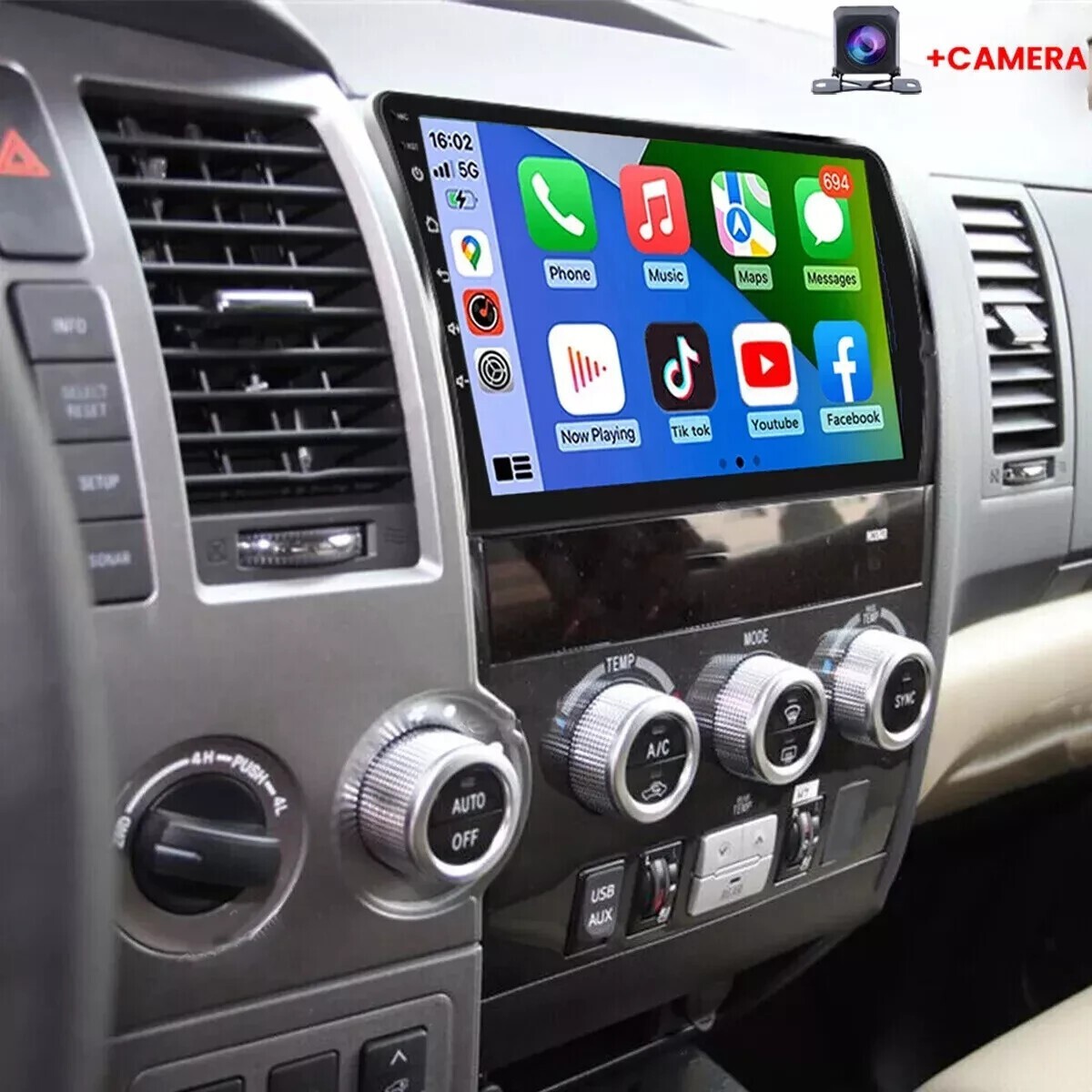 10.1” Car Radio Wireless Android CarPlay 4+32GB For 07-13 Toyota Sequoia Tundra