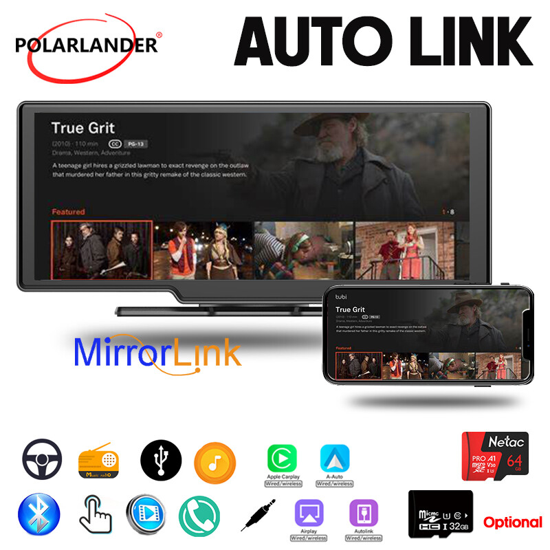 10″ Car Stereo Portable Wireless Carplay Dash Rear Camera Bluetooth Touch Screen