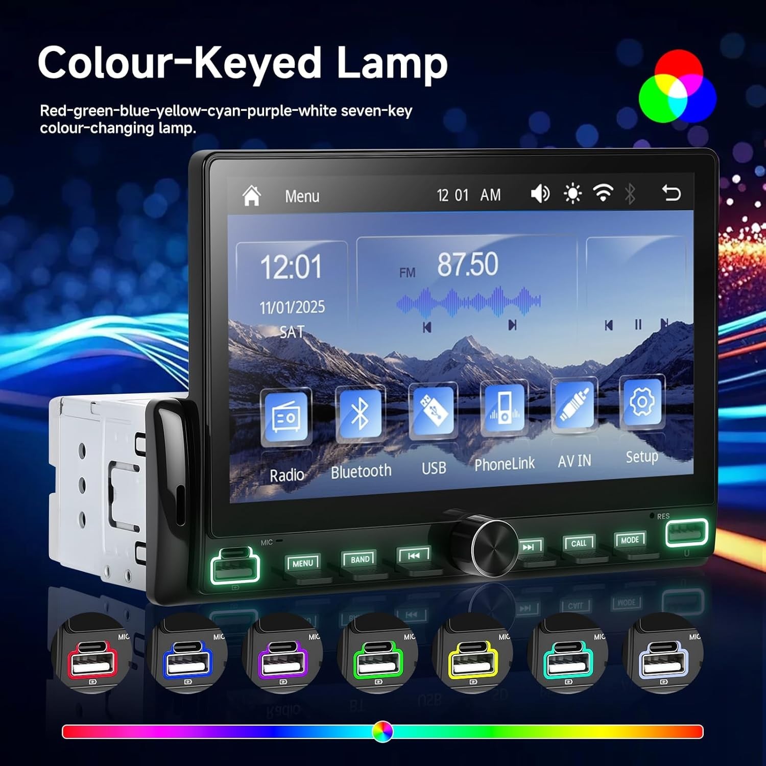 7 Inch Single Din Car Stereo – Wireless CarPlay & Android Auto, Mirror Link, …