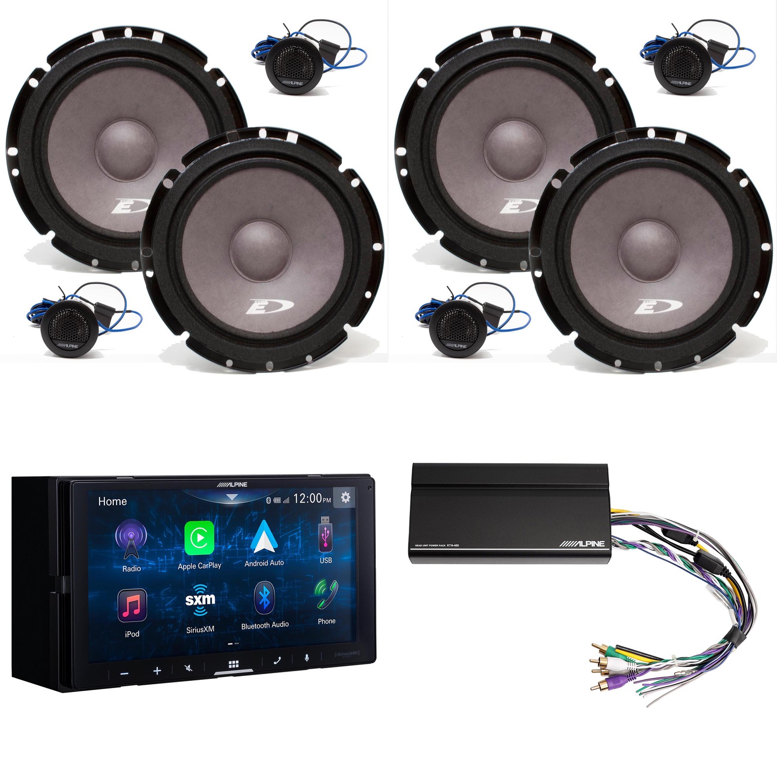Alpine iLX-W670-S Digital Multimedia Receiver w/ 2 Pairs Alpine SXE-1751S 6.5…