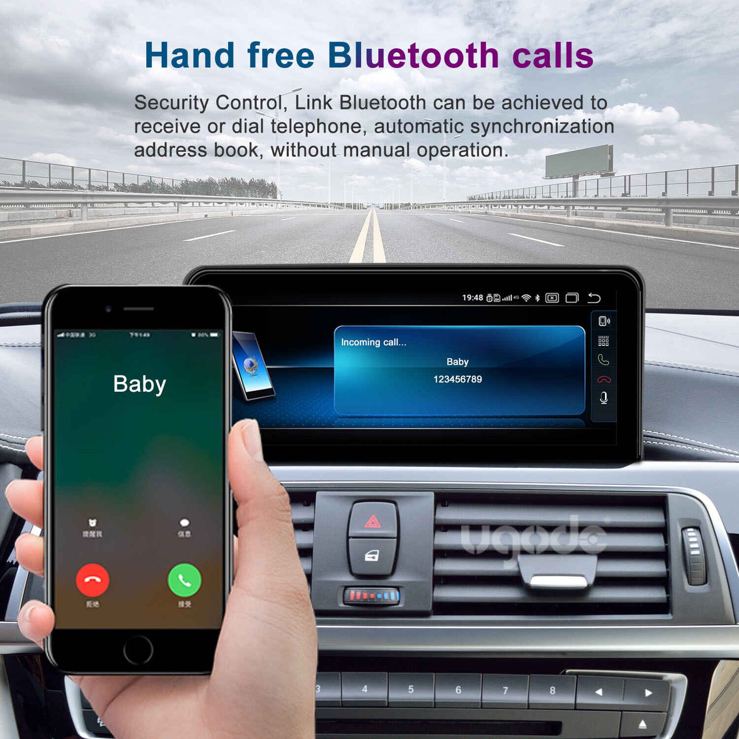 Ugode 10.25inch Android Screen CarPlay GPS BMW 3/4 Series F30 F31 2012-2017 NBT