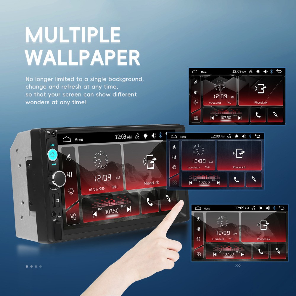 7″ Double 2DIN Car MP5 Player Bluetooth Touch Screen Stereo Radio FM Mirror Link