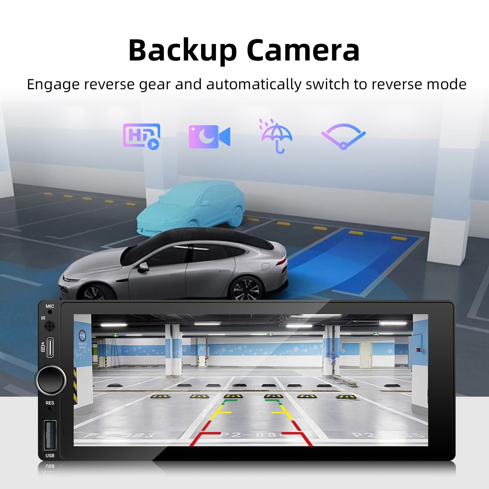 [Type-C&USB] Carplay Screen for Single Din Android Auto