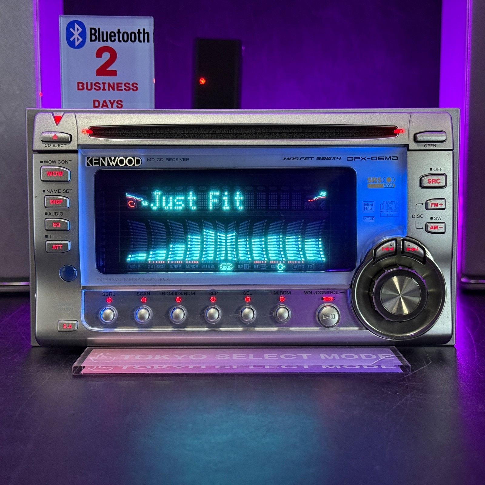 KENWOOD DPX-06MD 2DIN Car Audio CD MD Player JDM Added Bluetooth Tested In Stock