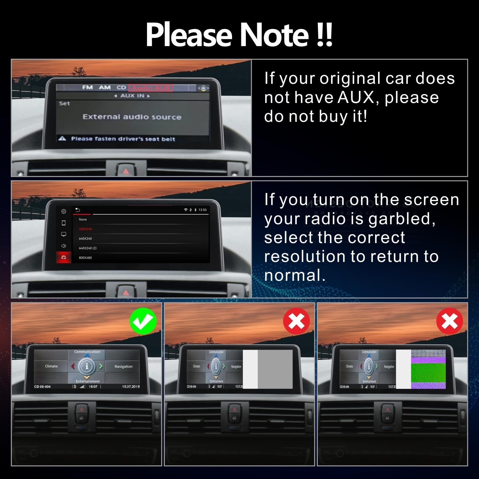 Carplay Android Auto for BMW F30/F31/F33/F34/F36/3GT (2012-2016) F20/F21(2011…