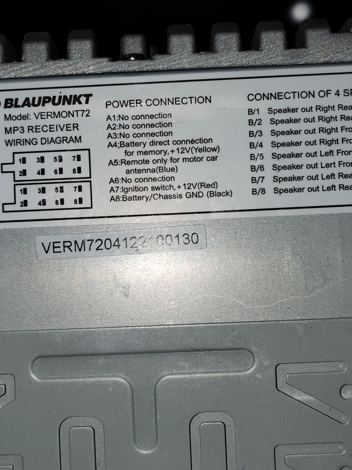 Blaupunkt VERMONT72 Mechless Receiver With Bluetooth