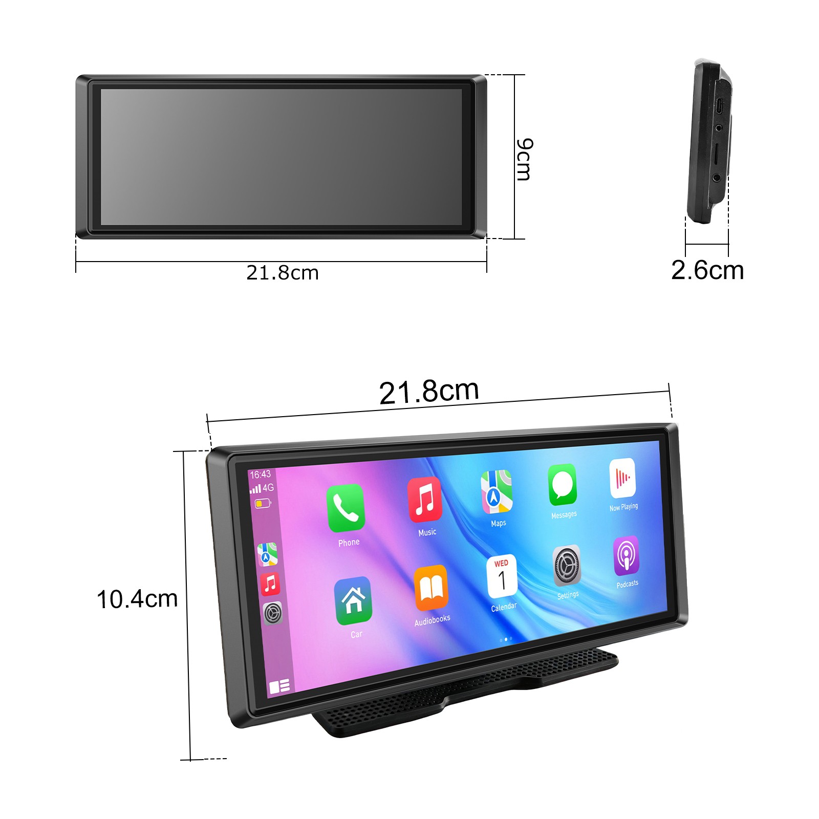 8.1Inch Backup Camera Touchscreen Portable Car Stereo Radio Carplay Android Auto