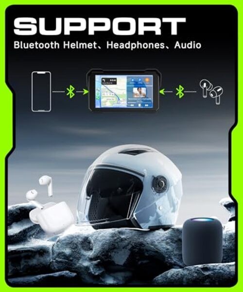 Motorcycle CarPlay Screen 5 inch Portable Wireless Carplay Android Auto 5 Inch