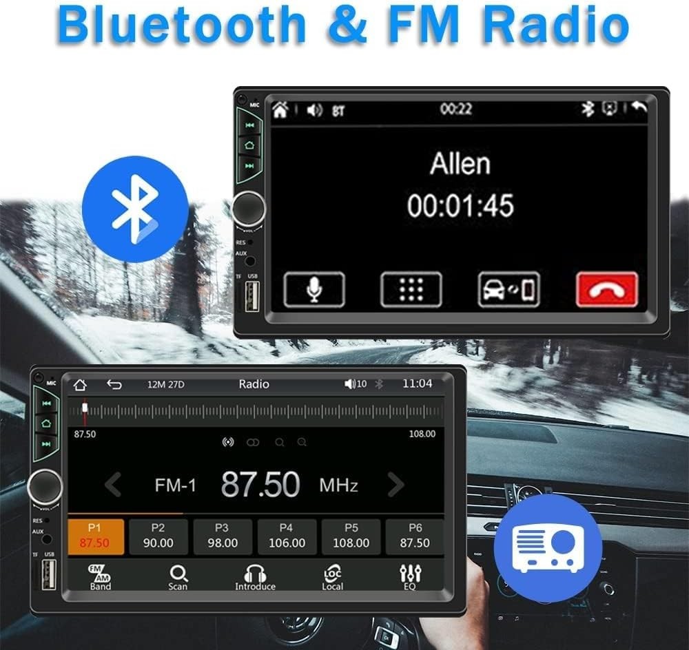 Double Din Car Stereo with Dash Cam,Compatible with Apple Carplay,Android Aut…